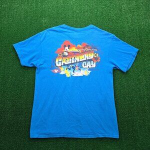 Disney Cruise Line Tshirt Mens Large Blue Short Sleeve Cast‎ Away Cay Bahamas